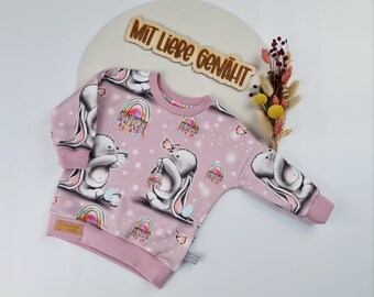 Baby Sweater | Gr. 68 | Pullover | Sweatshirt | Mädchen | Kinder | Regenbogen-Hase