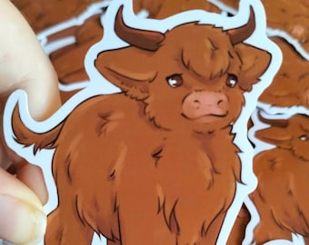 Cute Highland Cow 3 inch Sticker