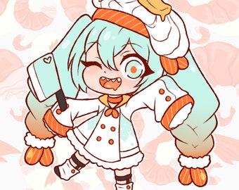 3 inch Shrimp Hatsune Miku Sticker