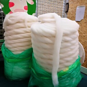 Gekaarde sliver bergschapen scheerwol / wit 100g*