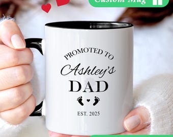 Personalized Expecting Dad Mug, First Time Dad Pregnancy Reveal Gift, Custom New Father Mug, Future Daddy Cup