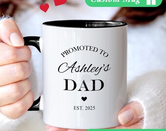Pregnancy Reveal Gift for Husband, Personalized New Dad Mug, First Time Father Announcement, Custom Baby Name Cup
