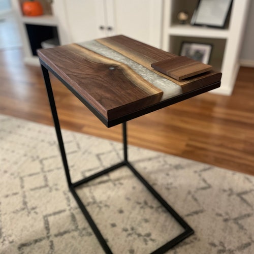 Black Walnut and dragons Breath Epoxy End Table Side Etsy