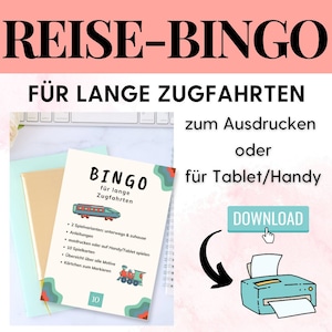 Print bingo, travel game kids, bingo for kids, kids activity train ride, travel with kids, vacation with kids, template bingo