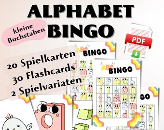 Bingo Alphabet PDF, spielerisch das ABC lernen, ABC lernen Spiel, Buchstaben lernen Ideen, Vorschule Spiel Lernspiele, Bingo Vorlage drucken