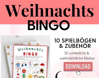 Bingo for Kids, Christmas Game PDF, Bingo Printable, Christmas Games for Kids, Printable Party Game, Printable Bingo Game