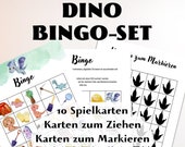 Bingo Dino Party Kindergeburtstag, Dino Party Spiel, Bingo Vorlage zum Ausdrucken, Spiel Dino Party, Bingo Download PDF Vorlage, Dinosaurier