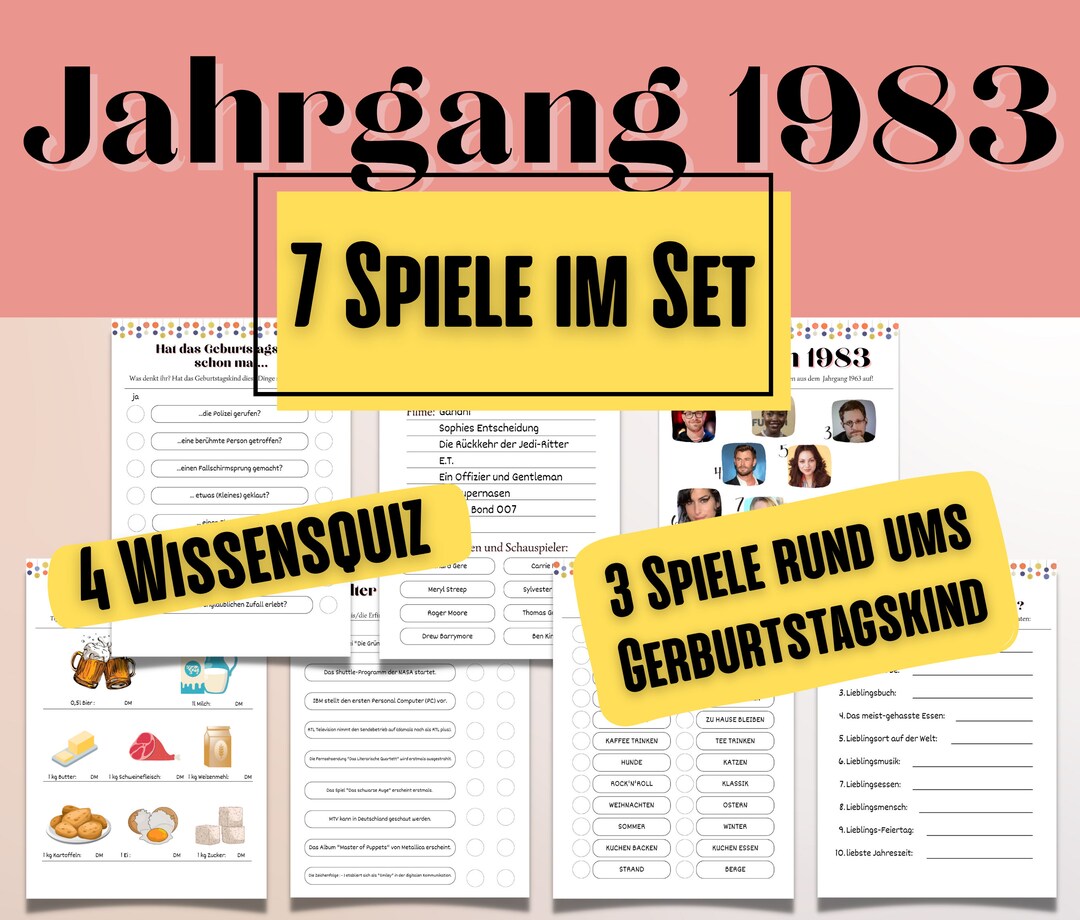 40. Geburtstag Spiele PDF Lustige Spiele zum runden Etsy Österreich