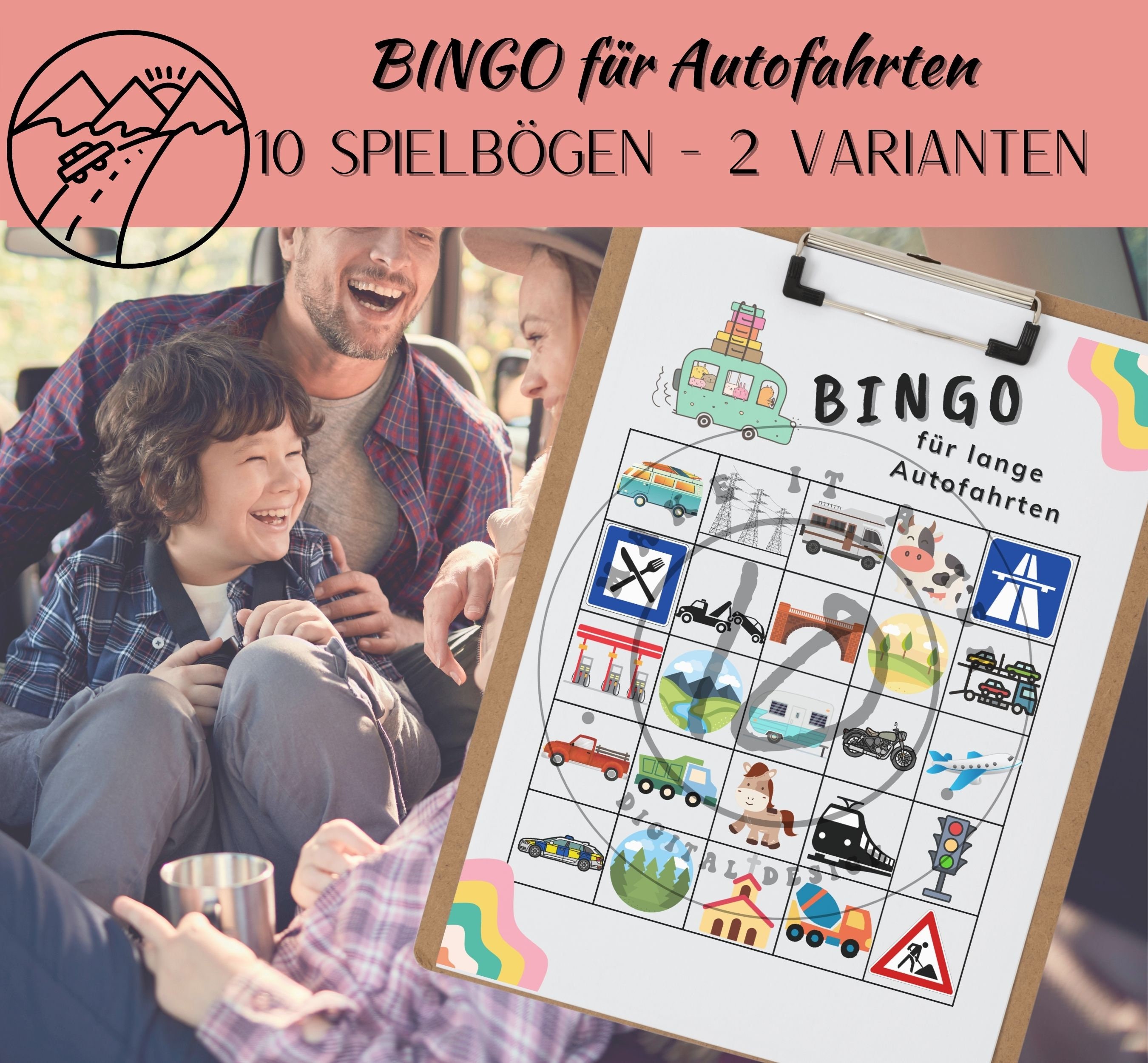 Print Bingo, Car Ride Game. Bingo for Kids, Kids Car Activity, Car Trip ...