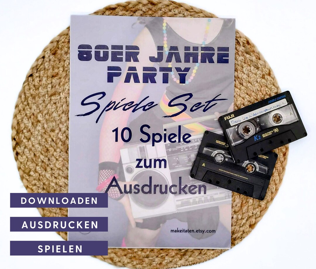 80s Party Games Set to Print Out, Fun Games Ideas for 19080s Theme