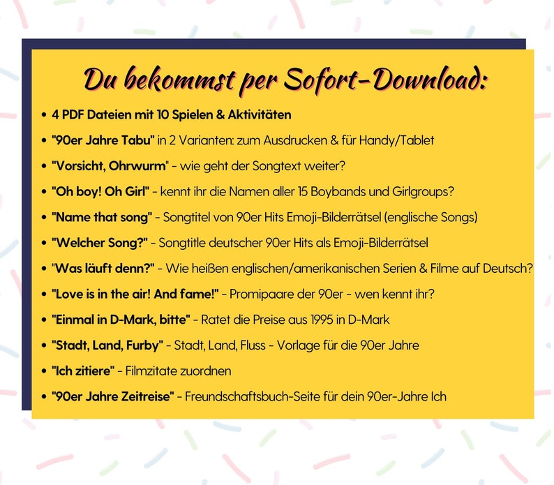 90er Jahre Party Spiele Für Erwachsene, 90er Motto Party Spiele Zum