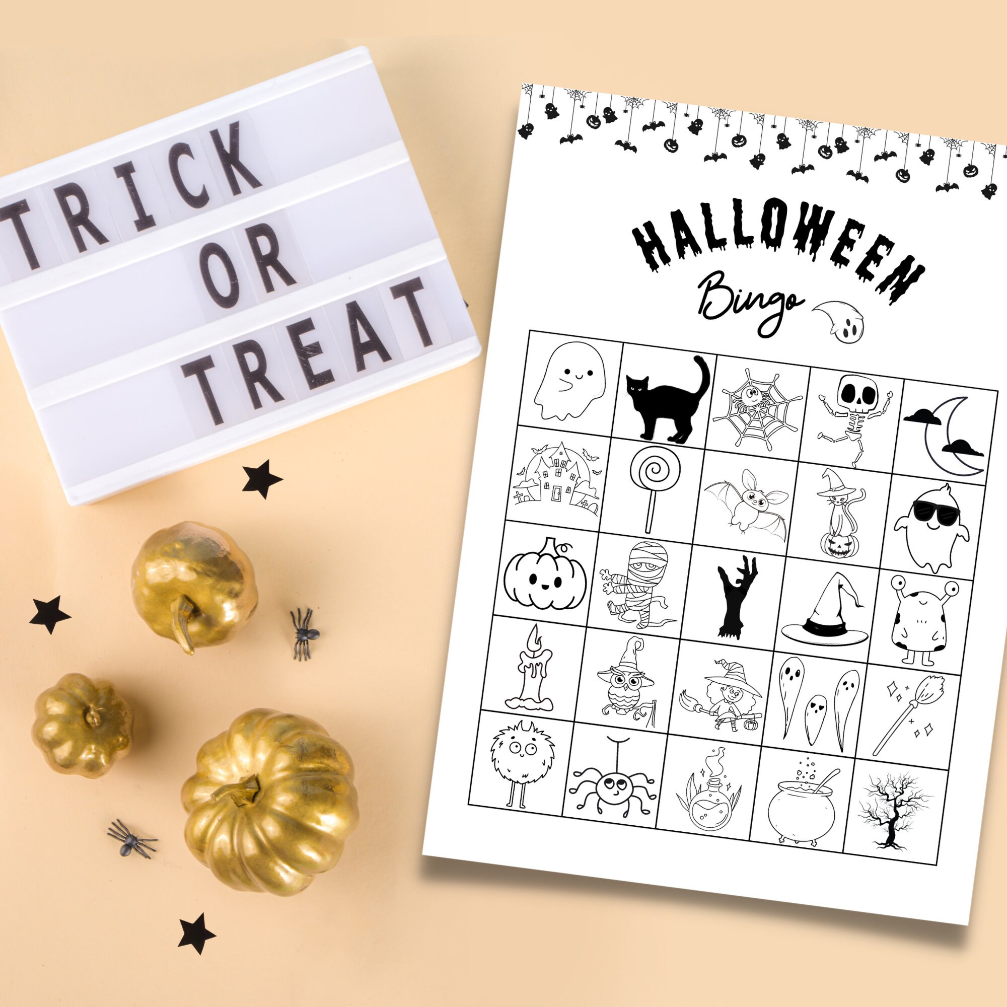 Halloween Bingo Spiel Zum Ausdrucken Halloween Party Spiel - Etsy