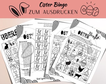 Easter Bingo black and white, game download, game for children, bingo for children, bingo to print, party game, Easter game, Easter crafts