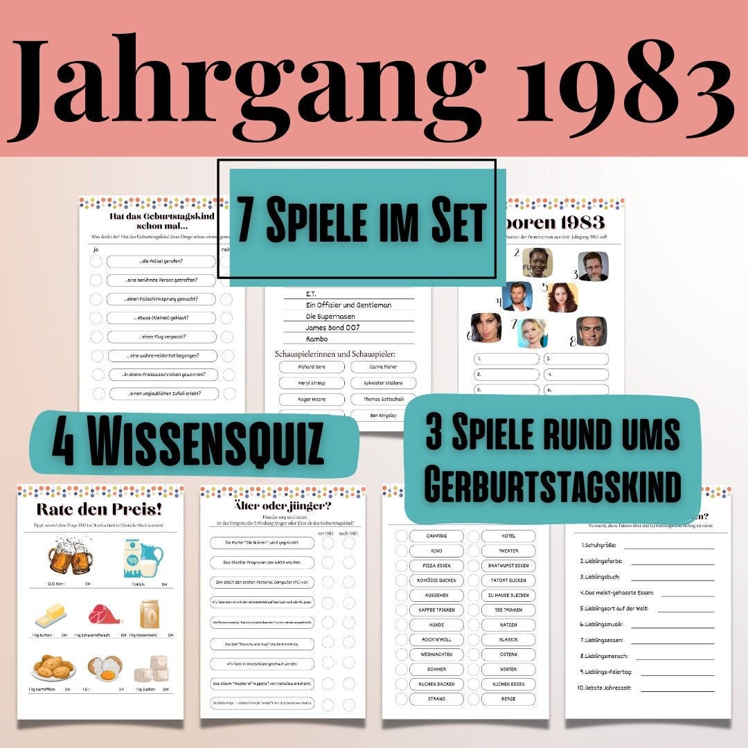 40. Geburtstag Spiele PDF Lustige Spiele zum runden Etsy.de
