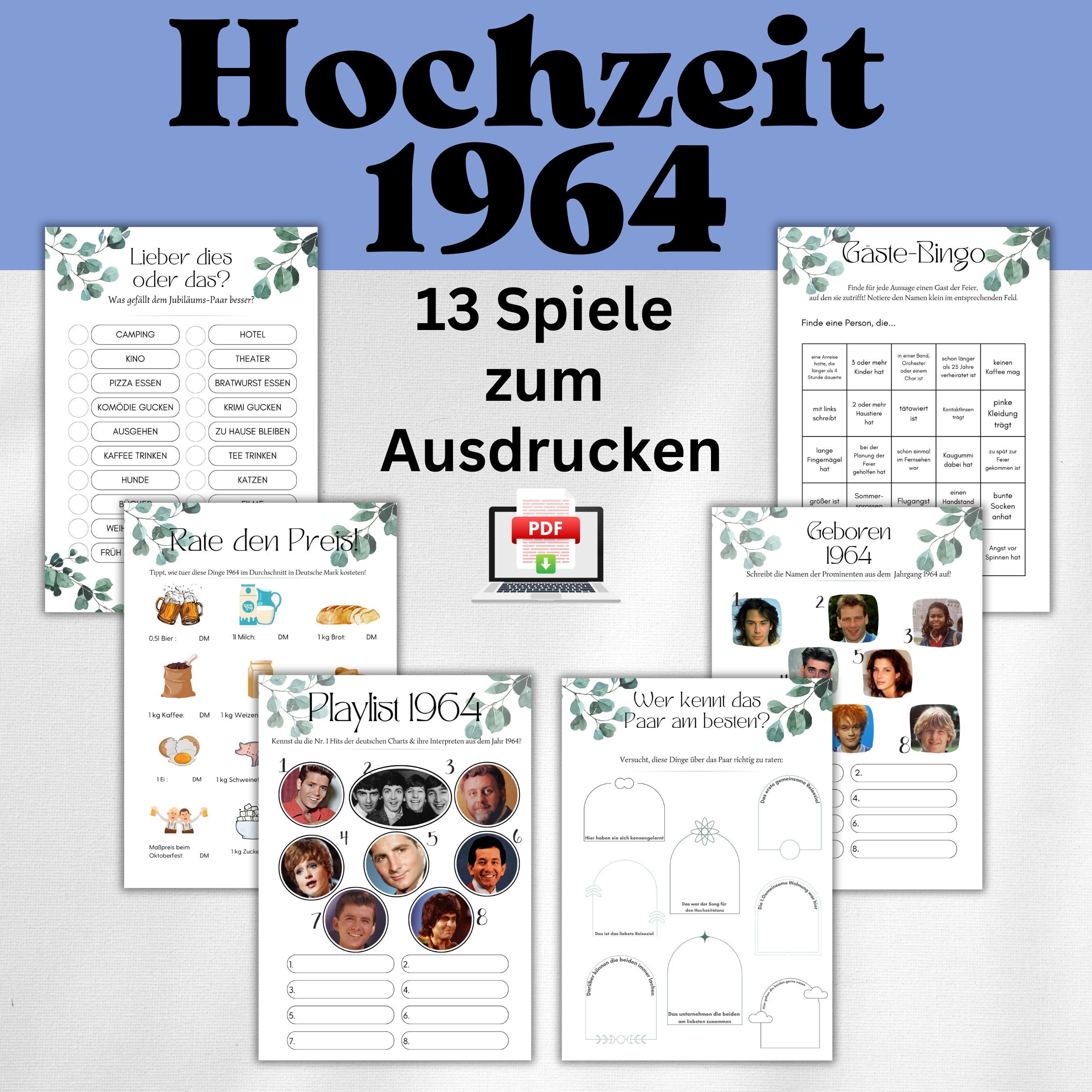 Hochzeitsspiele Für Die Diamantene Hochzeit Zum Ausdrucken, 60