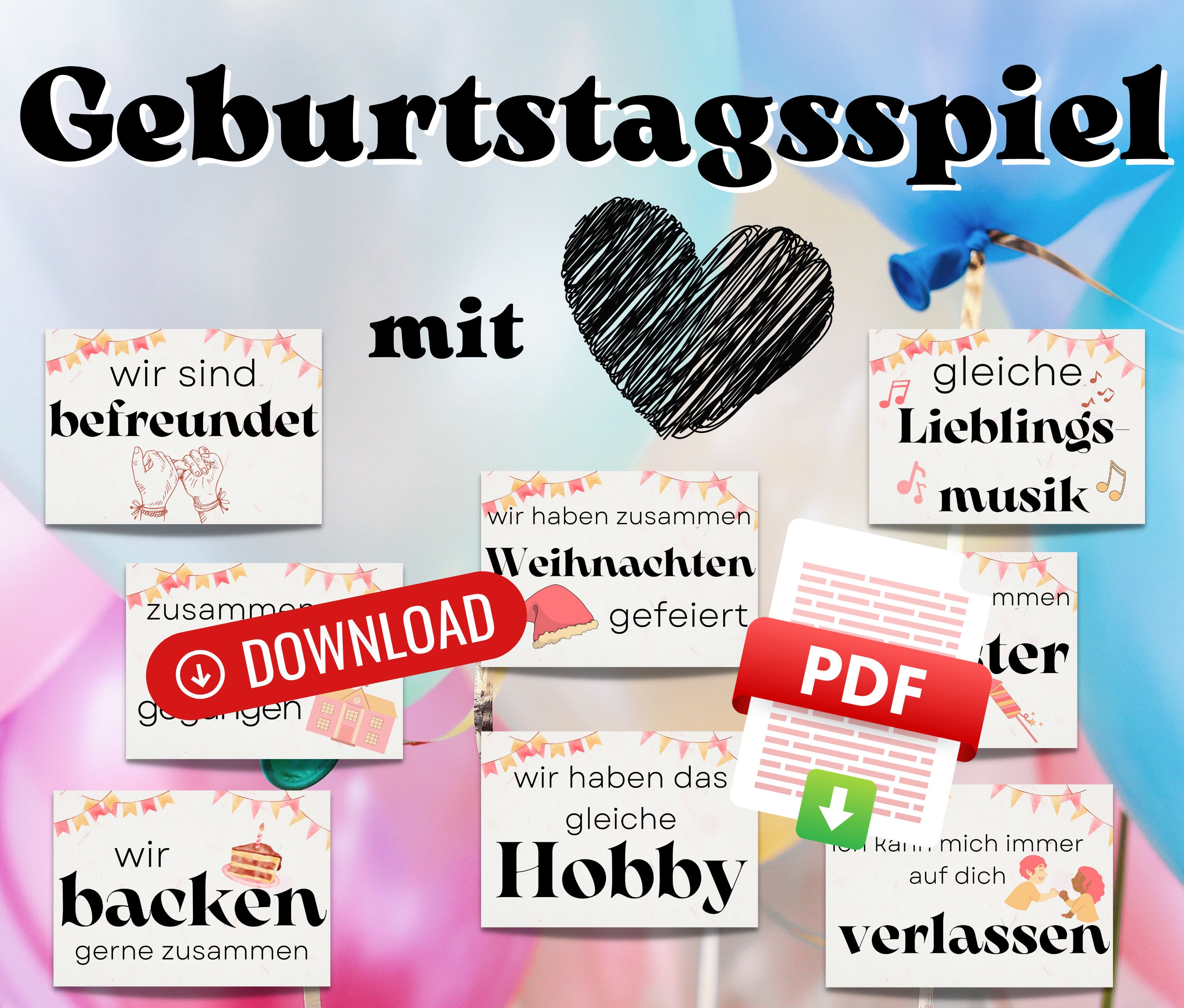 Geburtstagsspiele Zum 40 50. 60 Geburtstag Geburtstagsspiel für Erwachsene zum Ausdrucken, Geburtstag Mama Spiel