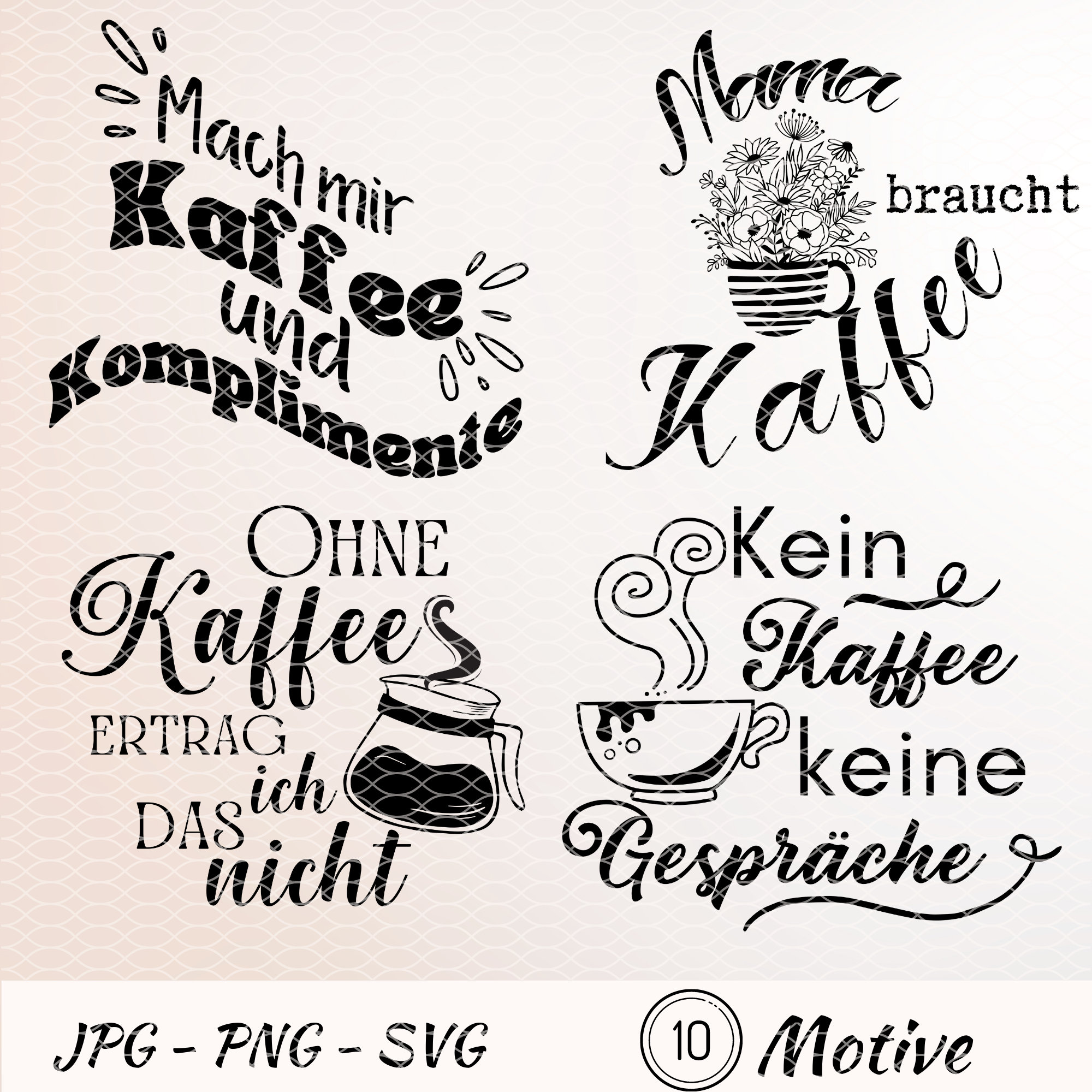 Kaffee SVG Bundle deutsch Kaffee Spruch Plotter Datei Cricut Etsy.de