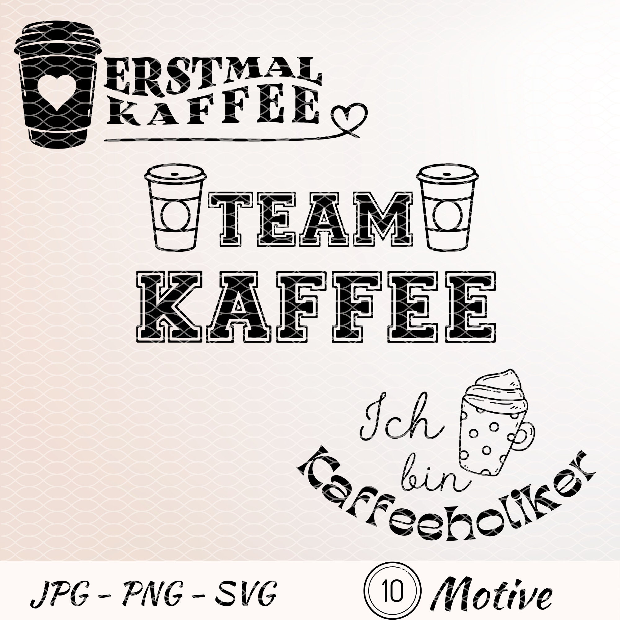 Kaffee SVG Bundle deutsch Kaffee Spruch Plotter Datei Cricut Etsy.de