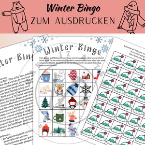 Bingo for kids, winter bingo PDF, printable party game, game for kindergarten, printable bingo, party game for kids