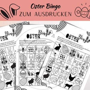 Easter Bingo, print game, PDF download, game for children, bingo for children, print bingo, party game, Easter game, Easter crafts