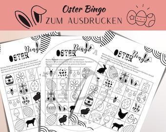 Easter Bingo, print game, PDF download, game for children, bingo for children, print bingo, party game, Easter game, Easter crafts