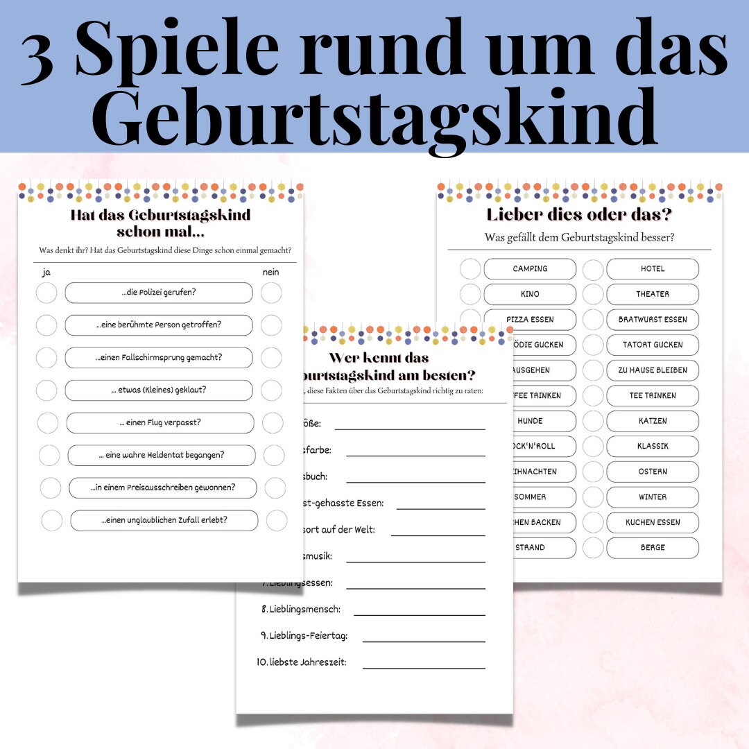 40. Geburtstag Spiele zum Ausdrucken Partyspiele Ausdrucken Etsy.de