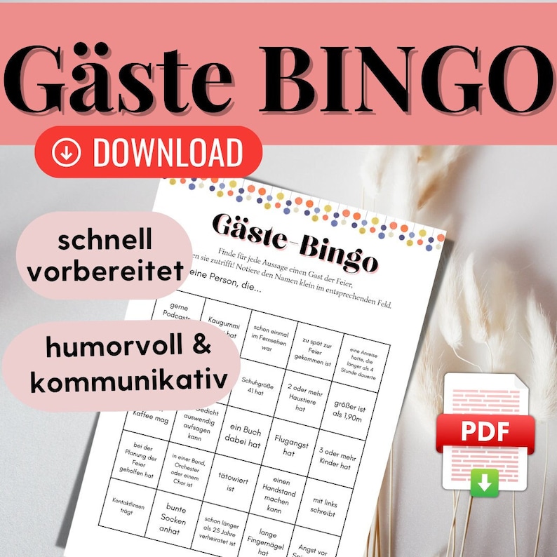 Guest bingo birthday party, find the guest party game, game birthday adults, 50 60 70 40 birthday man woman, getting to know each other game image 1
