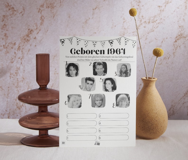 Foto des Geboren 1964 Quiz in schwarz-weiß