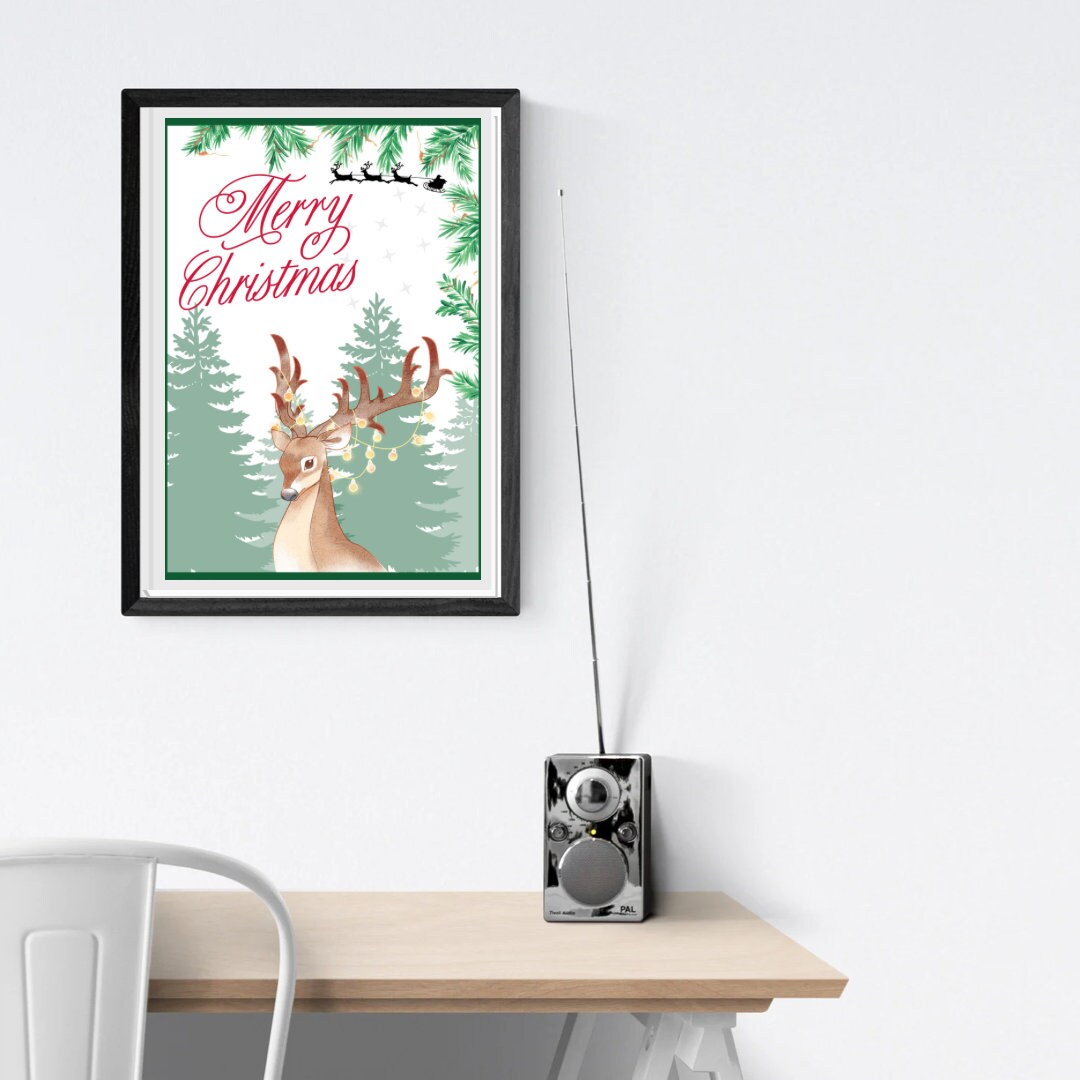 Printable Christmas Wall Art Wall Decor Christmas Tree Etsy