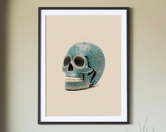 Southwestern Skulls Print #4 of 4, Skeleton Art, Western Decor, Southwestern Wall Art, Mexican Design, Dia De Los Muertos Print, Modern Art