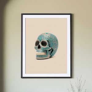 Southwestern Skulls Print #4 of 4, Skeleton Art, Western Decor, Southwestern Wall Art, Mexican Design, Dia De Los Muertos Print, Modern Art
