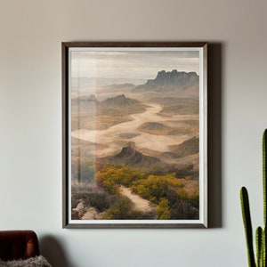 West Texas Desert Landscape #1, Western Southwestern Decor, Texas Wall Art, Oil Painting Print, Big Bend National Park, Landscape Painting