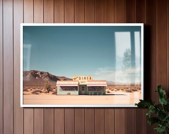 Roadside Remains #1 of 7 - Mel's Diner, Desert Landscape Art, Southwestern Decor, Western Wall Art, Photography Print, Vintage Retro Poster