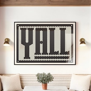 Y'all Means All Tiles Typography Poster, Western Decor, Entryway Art, Modern Farmhouse, Eclectic Art Prints, Modern Wall Art, Minimalist Art