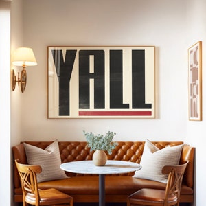 Y&#39;all Means All Typography Poster, Western Wall Art, Southwestern Decor, Bold Type Print, Minimalist Art, Modern Wall Art, Eclectic Boho Art