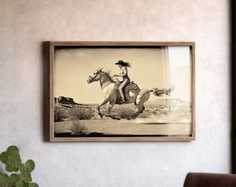 Vintage Cowgirl Film Still, Western Wall Decor, Cowboy Cowgirl Decor, Modern Farmhouse, Kid's Room Print, Rustic Country, Ranch Poster