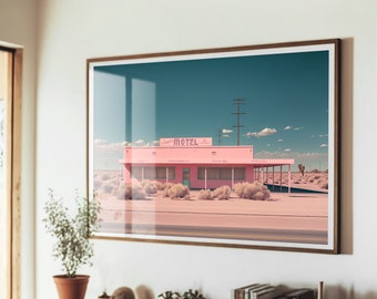 Roadside Remains #3 of 7 - The Motel, Desert Landscape Art, Southwestern Decor, Western Wall Art, Vintage Retro Art Print, Boho Eclectic