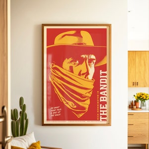 Vintage Western Movie Poster, Cowboy Wall Art, Western Wall Decor, Wild West Print, Bold Pop Art, Dorm Room Art, Heldere Kleurrijke Prints