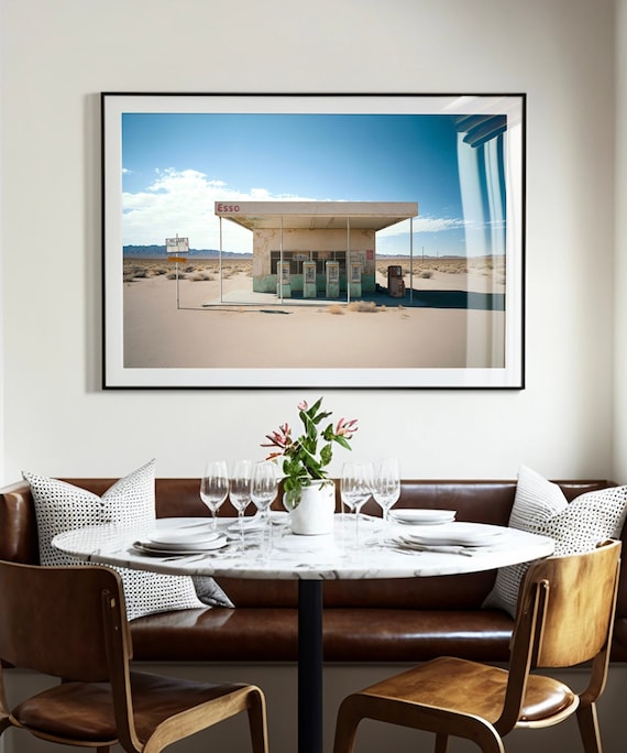 Roadside Remains #4 of 7 - Gas Station, Desert Landscape Art, Southwestern Decor, Western Wall Art, Vintage Retro Art Print, Boho Eclectic