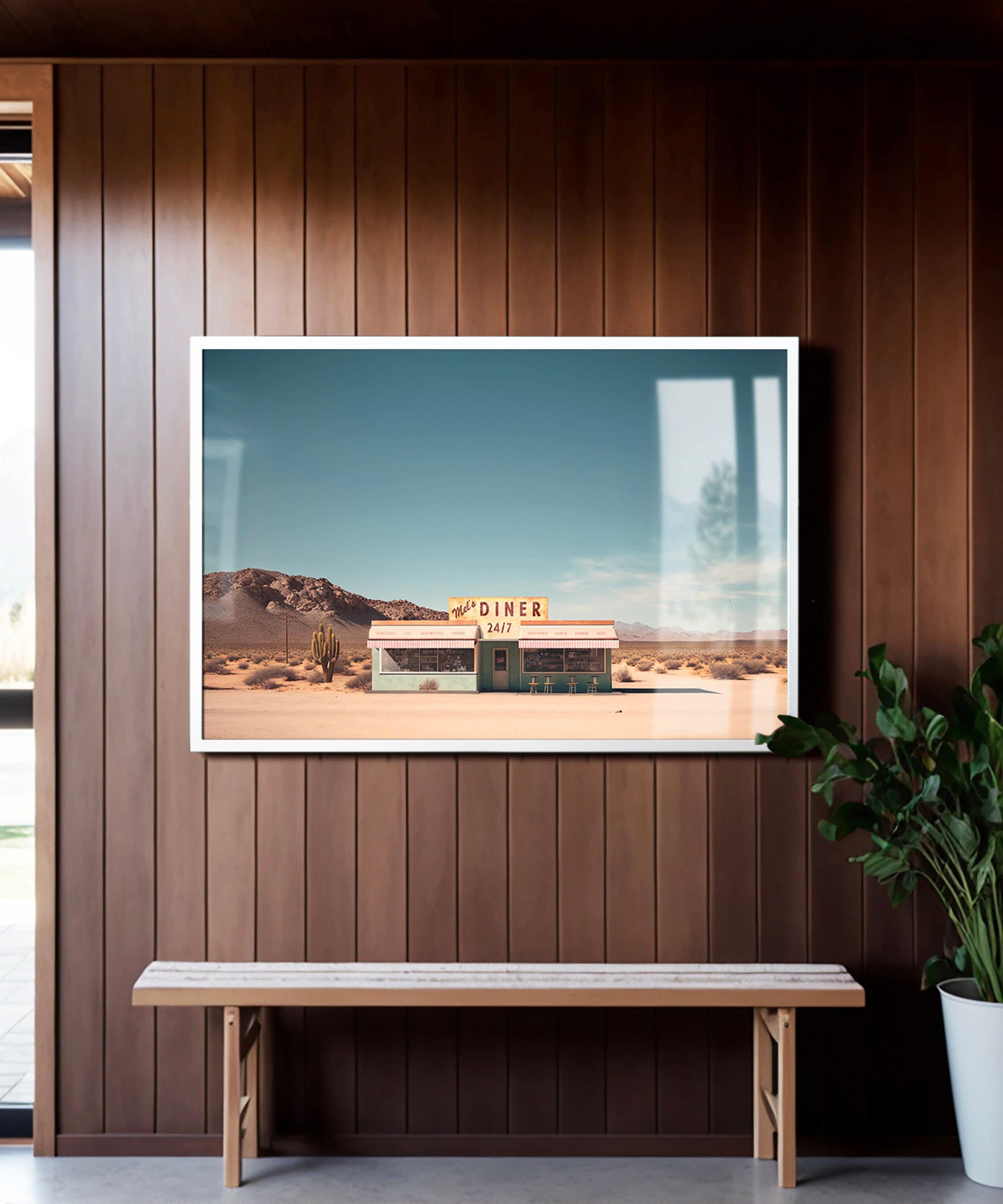 Roadside Remains #1 of 7 - Mel's Diner, Desert Landscape Art, Southwestern Decor, Western Wall Art, Photography Print, Vintage Retro Poster