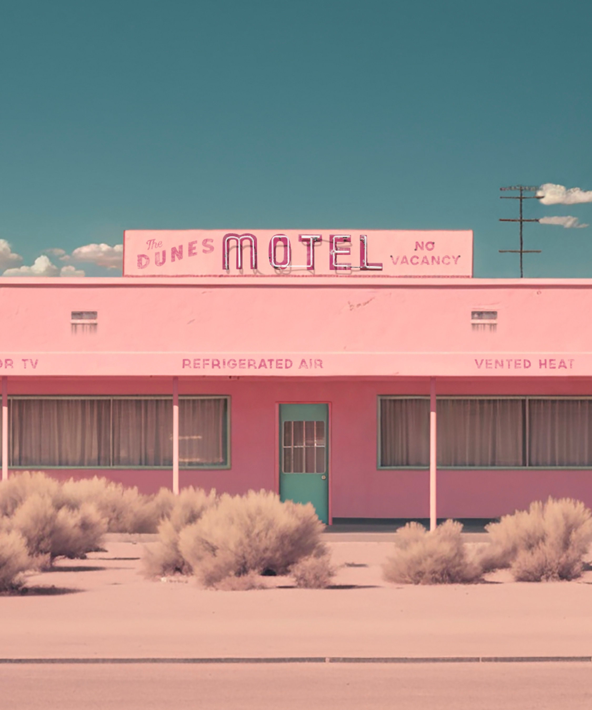Roadside Remains #3 of 7 - The Motel, Desert Landscape Art, Southwestern Decor, Western Wall Art, Vintage Retro Art Print, Boho Eclectic