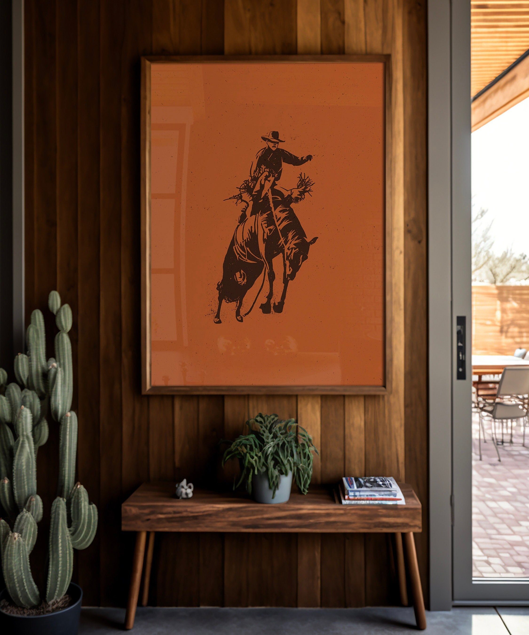 Bucking Bronco Graphic Print #1, Southwestern Western Room Decor, Cowboy Wall Art, Modern Eclectic Poster, Boho Wall Art, Illustration Print