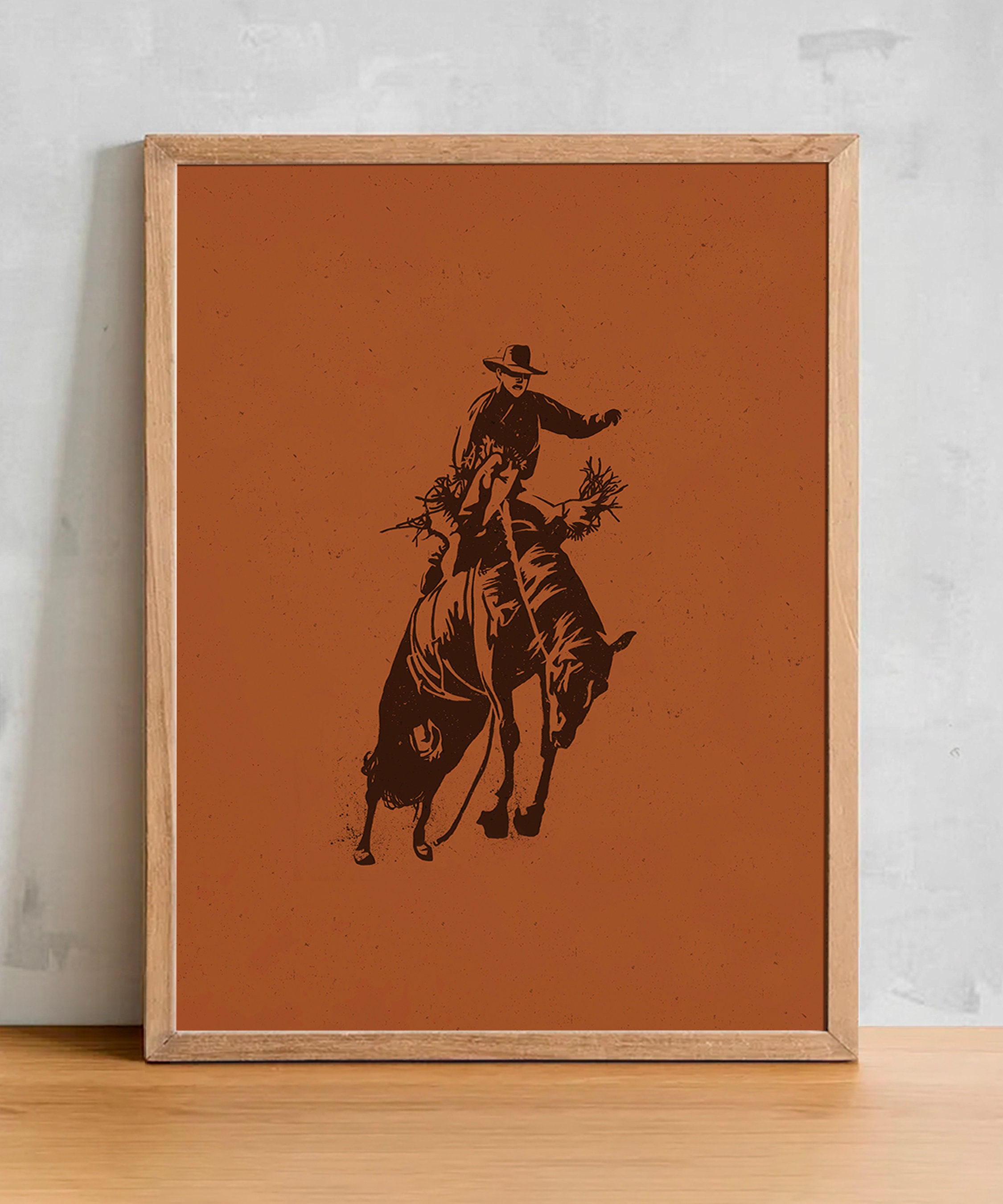 Bucking Bronco Graphic Print #1, Southwestern Western Room Decor, Cowboy Wall Art, Modern Eclectic Poster, Boho Wall Art, Illustration Print