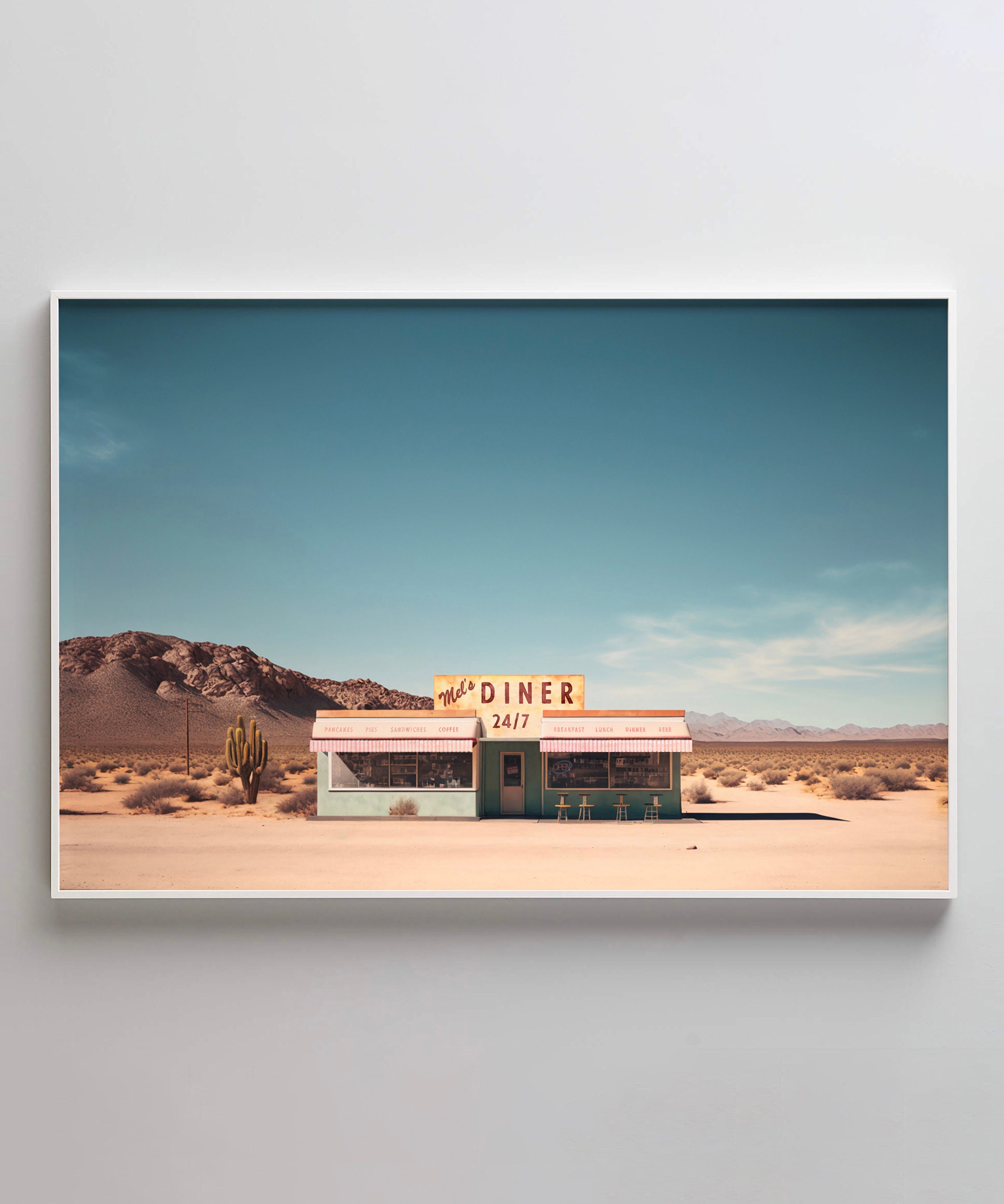Roadside Remains #1 of 7 - Mel's Diner, Desert Landscape Art, Southwestern Decor, Western Wall Art, Photography Print, Vintage Retro Poster