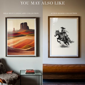 Bucking Bronco Graphic Print, Southwestern & Western Room Decor, Cowboy Wall Art, Modern Eclectic Poster, Boho Wall Art, Illustration Print image 6