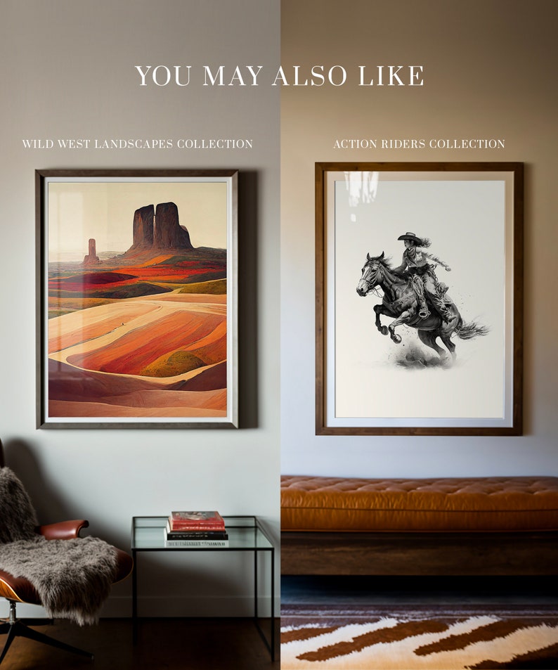 Bucking Bronco Graphic Print, Southwestern & Western Room Decor, Cowboy Wall Art, Modern Eclectic Poster, Boho Wall Art, Illustration Print image 6