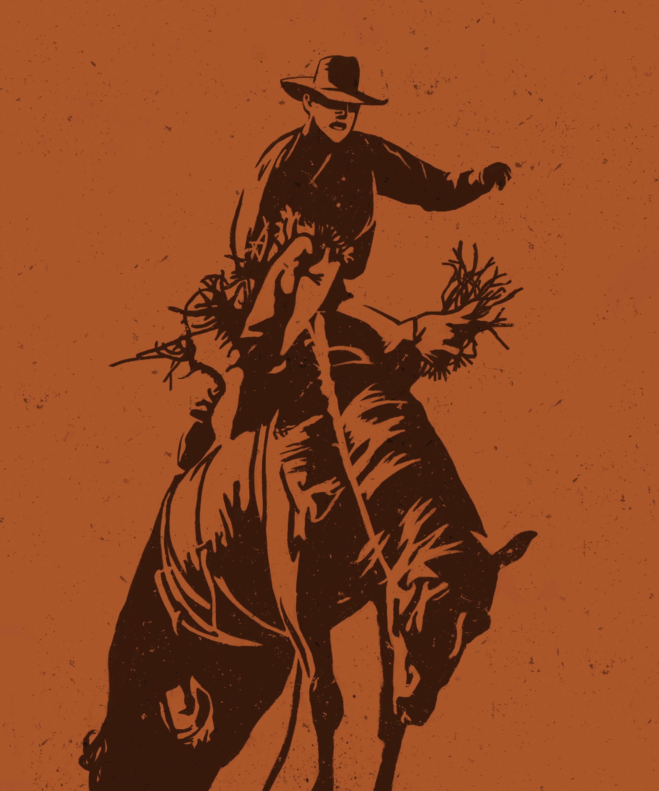 Bucking Bronco Graphic Print #1, Southwestern Western Room Decor, Cowboy Wall Art, Modern Eclectic Poster, Boho Wall Art, Illustration Print