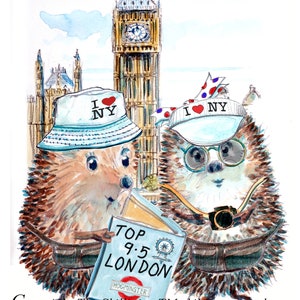 London Big Ben-kaart Verjaardag verjaardag pensioen misschien? met Amerikaanse toeristen. Kan worden gepersonaliseerd met een of twee namen: nr. 103 LONDON