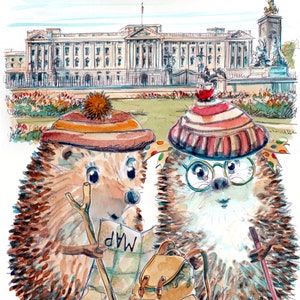 BUCKINGHAM PALACE Kartka urodzinowa z okazji urodzin Londyn Anglia z jeżami. Można personalizować na wiele sposobów. Nr 99 LONDYN