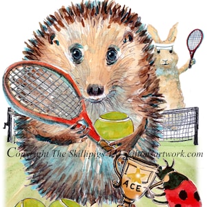 4678 Tennis well done card or congratulations ( you can ask for anything) boy or man male player on court with a cup  Can be personalised.
